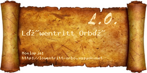 Löwentritt Orbó névjegykártya